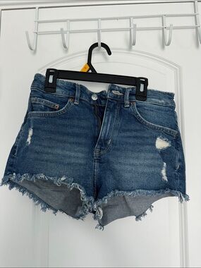 H&M Distressed Dark Blue Denim Cutoff Shorts